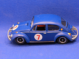 Slotcars66 Volkswagen Beetle 1/32nd Scale scratch built slot car blue # 7 
